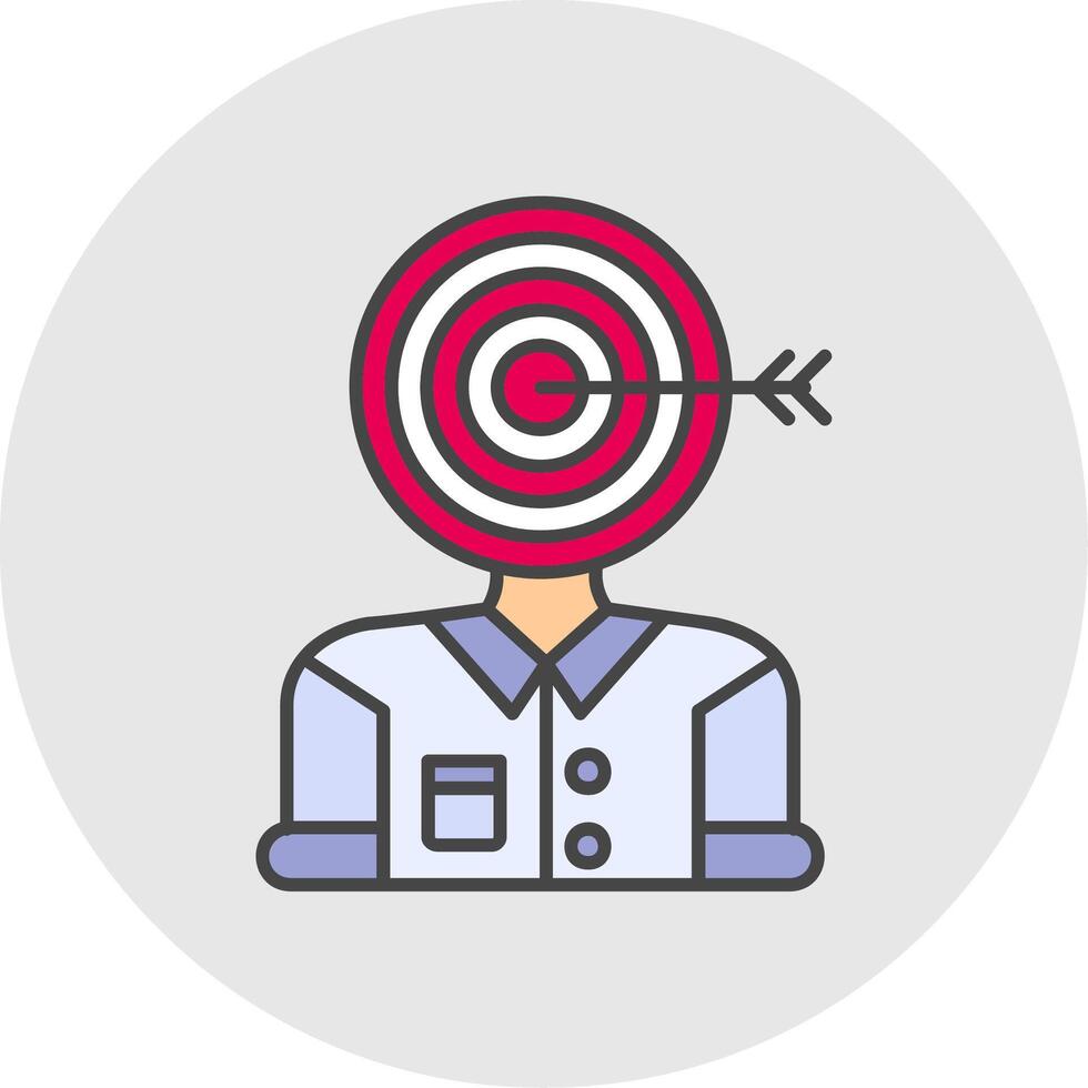 Audience Line Filled Light Circle Icon vector