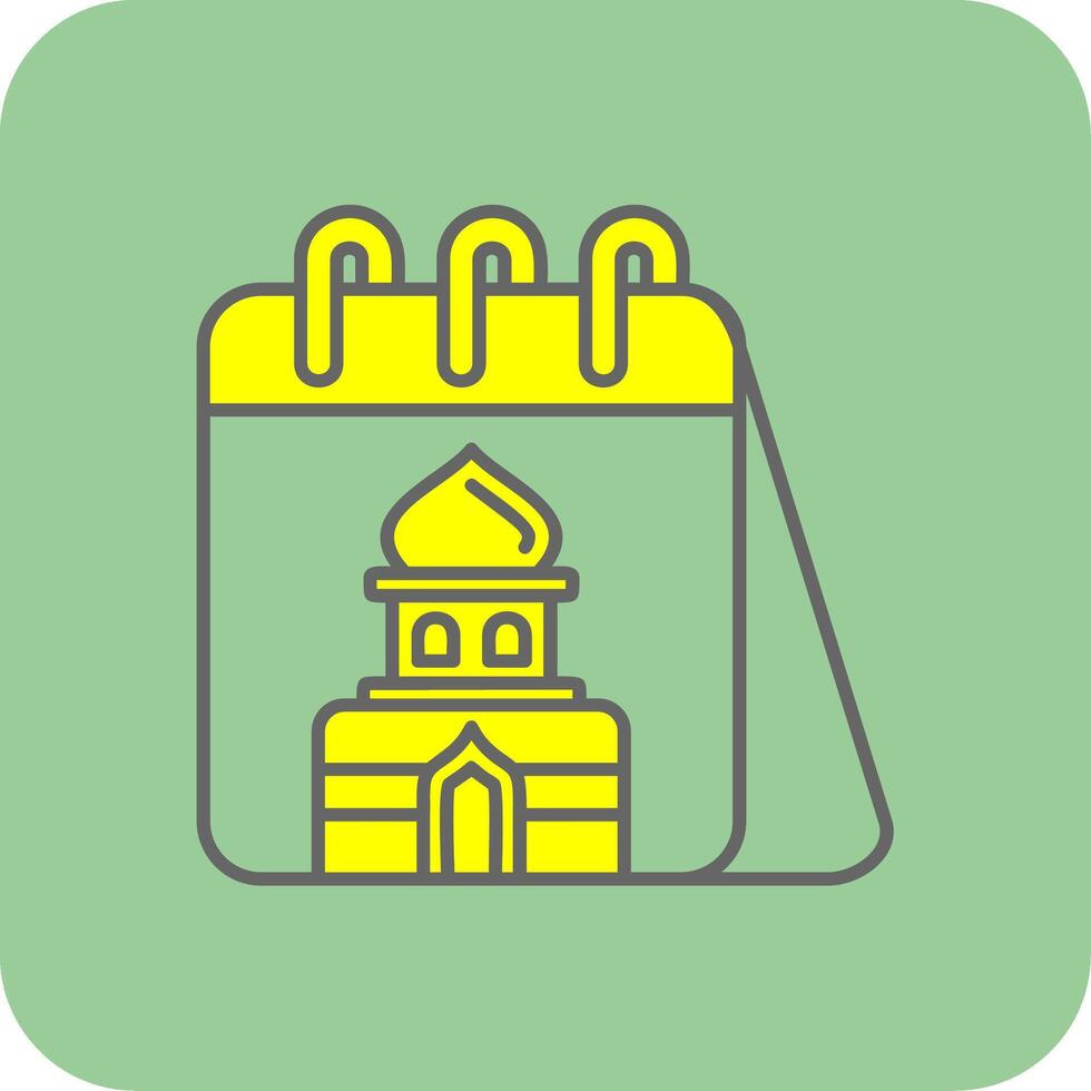 Calendar Filled Yellow Icon vector