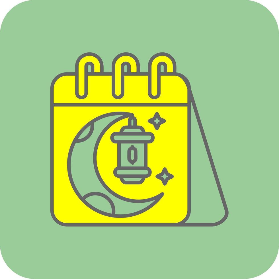 Calendar Filled Yellow Icon vector