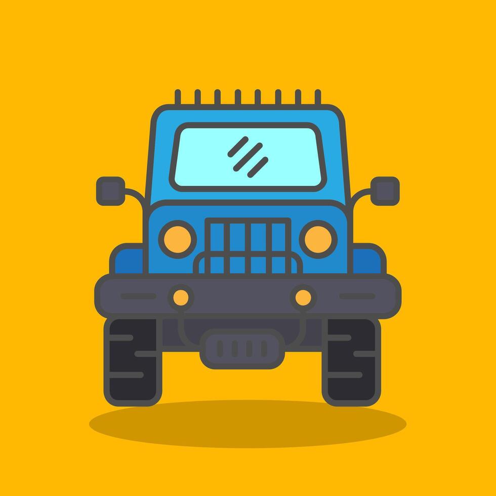 Jeep Filled Shadow Icon vector