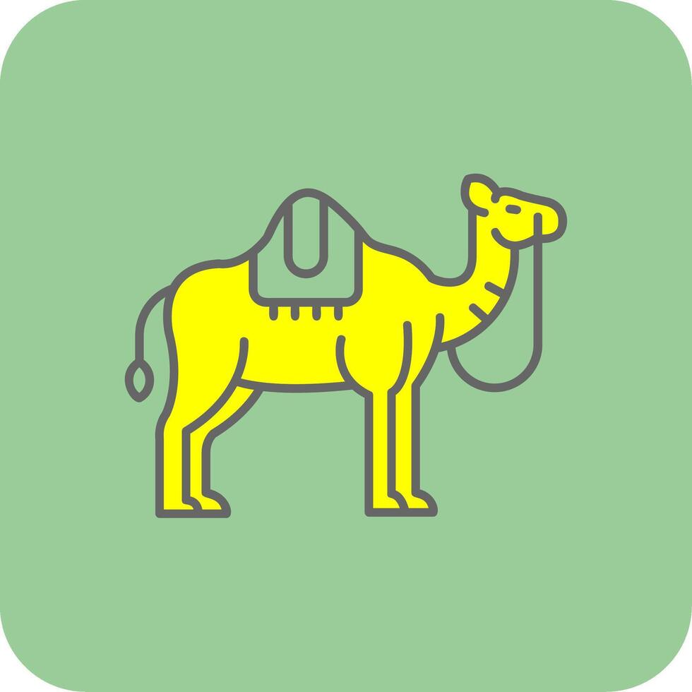 camello lleno amarillo icono vector