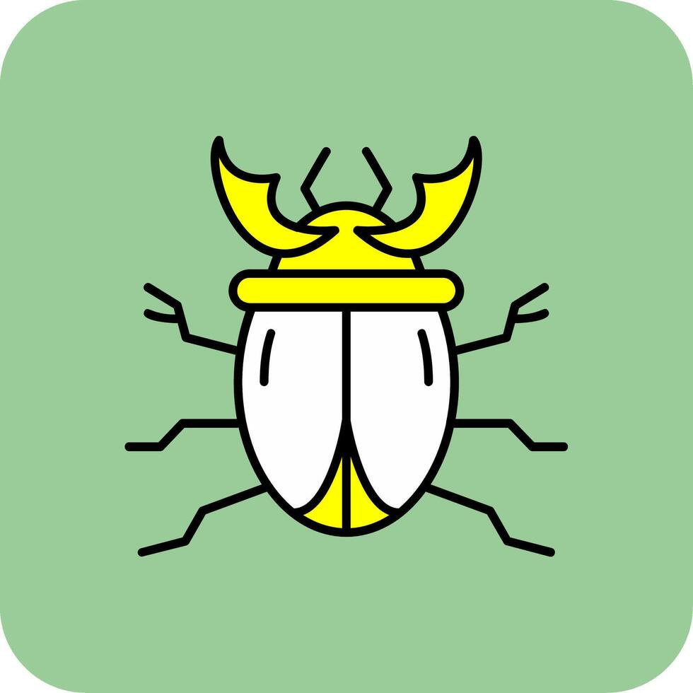 escarabajo lleno amarillo icono vector