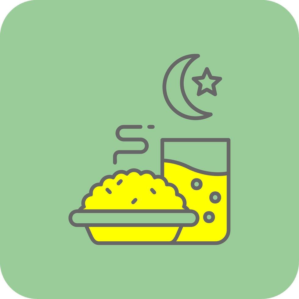 Iftar Filled Yellow Icon vector