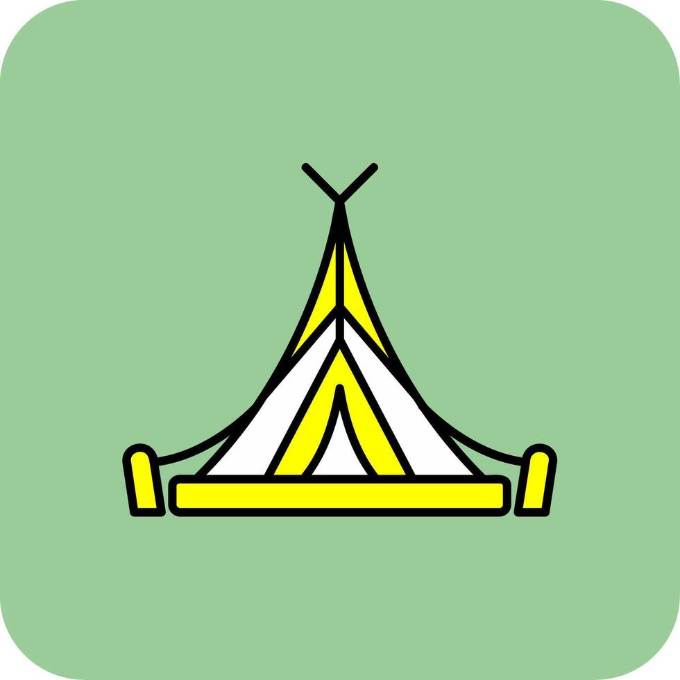 Tent Filled Yellow Icon vector