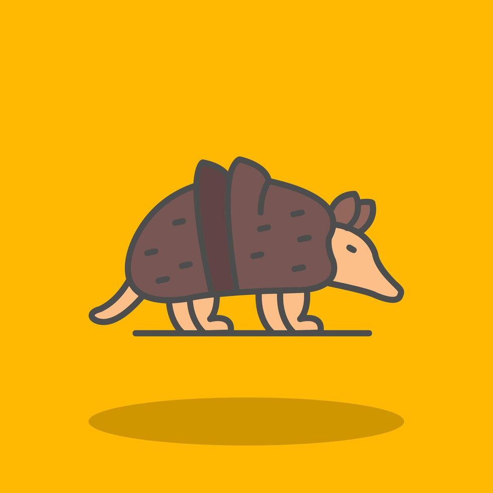 armadillo lleno sombra icono vector