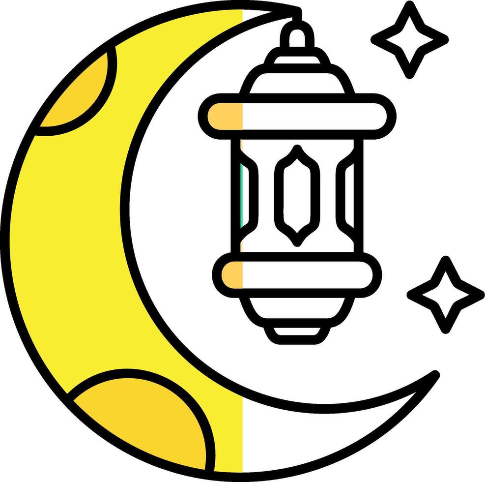 Ramadan Filled Half Cut Icon vector