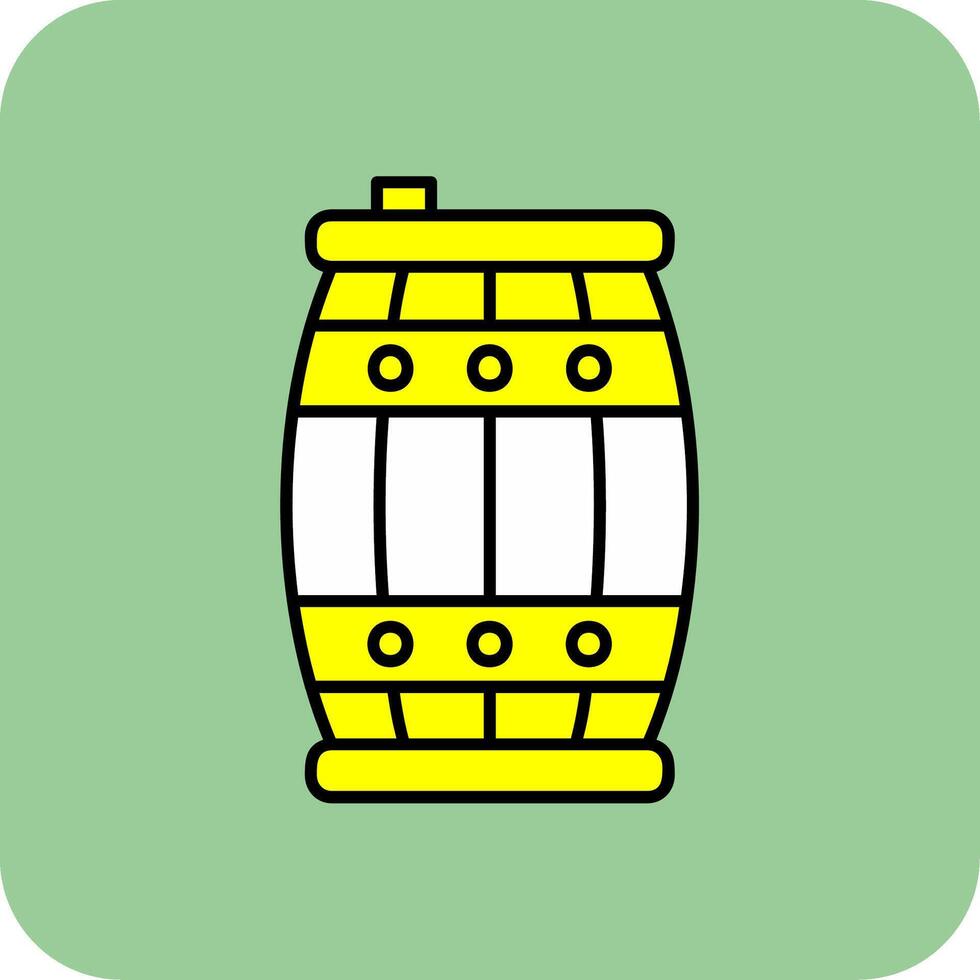 barril lleno amarillo icono vector