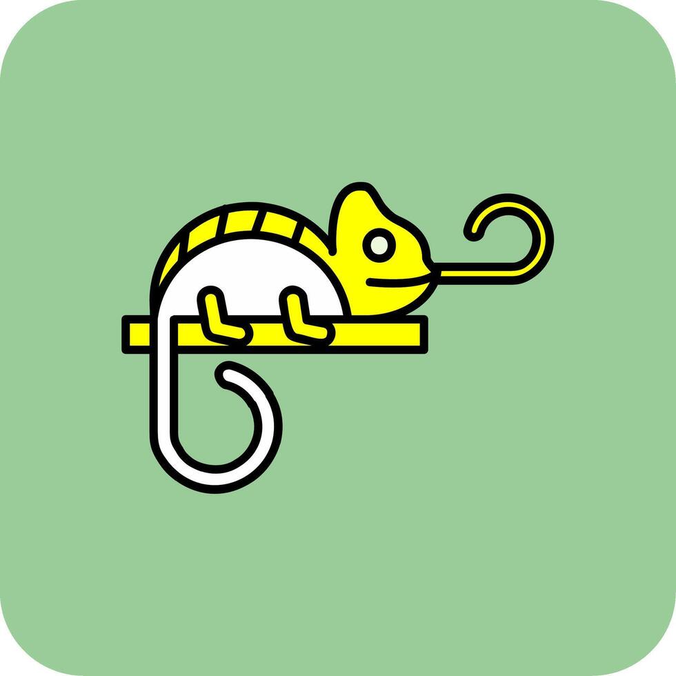 Chameleon Filled Yellow Icon vector