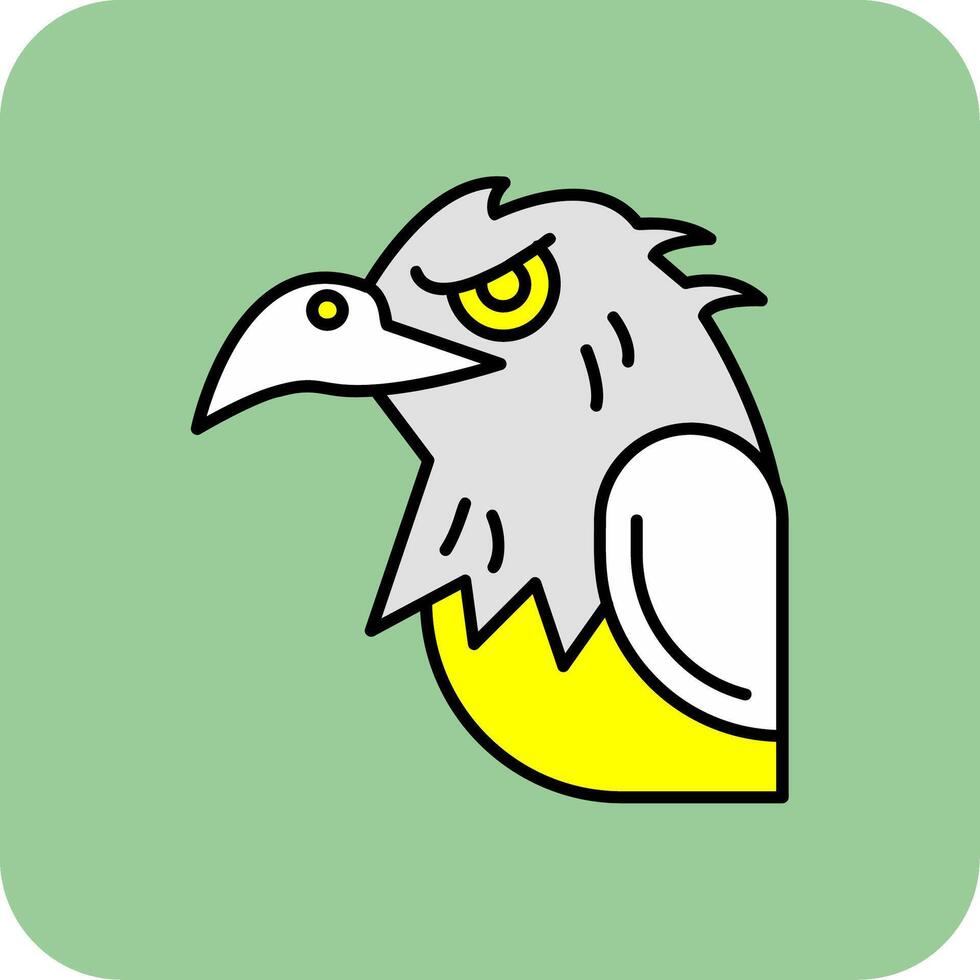 águila lleno amarillo icono vector