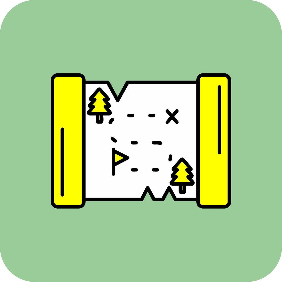 Map Filled Yellow Icon vector