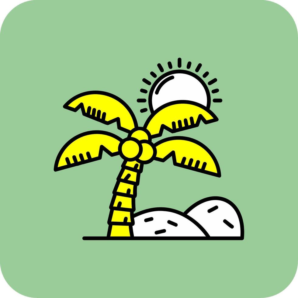 Oasis Filled Yellow Icon vector