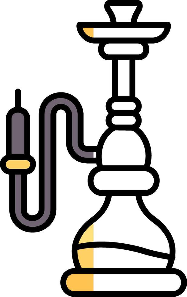 hookah Filled Half Cut Icon vector