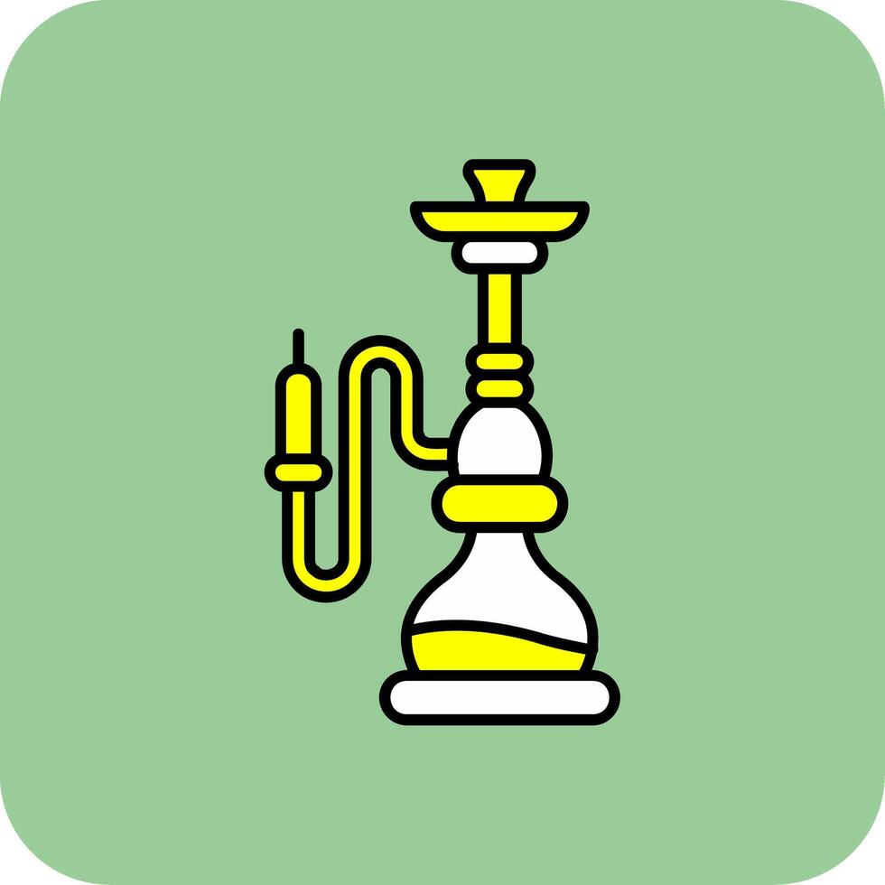 hookah Filled Yellow Icon vector