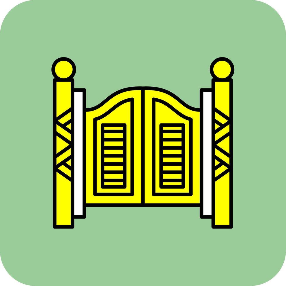 Saloon Filled Yellow Icon vector