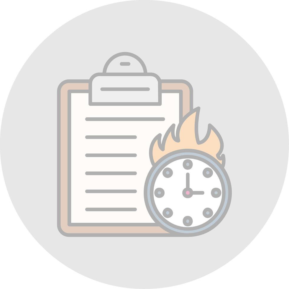Deadline Line Filled Light Circle Icon vector