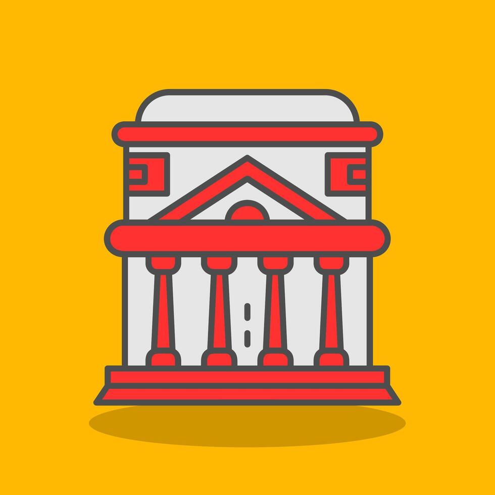 Pantheon Filled Shadow Icon vector