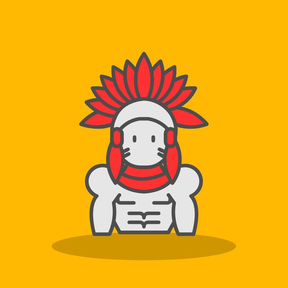 Indian Filled Shadow Icon vector