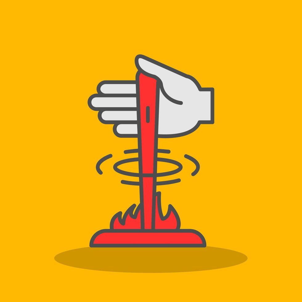 Fire Filled Shadow Icon vector