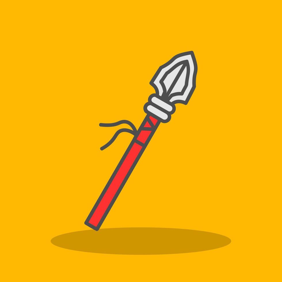 Spear Filled Shadow Icon vector