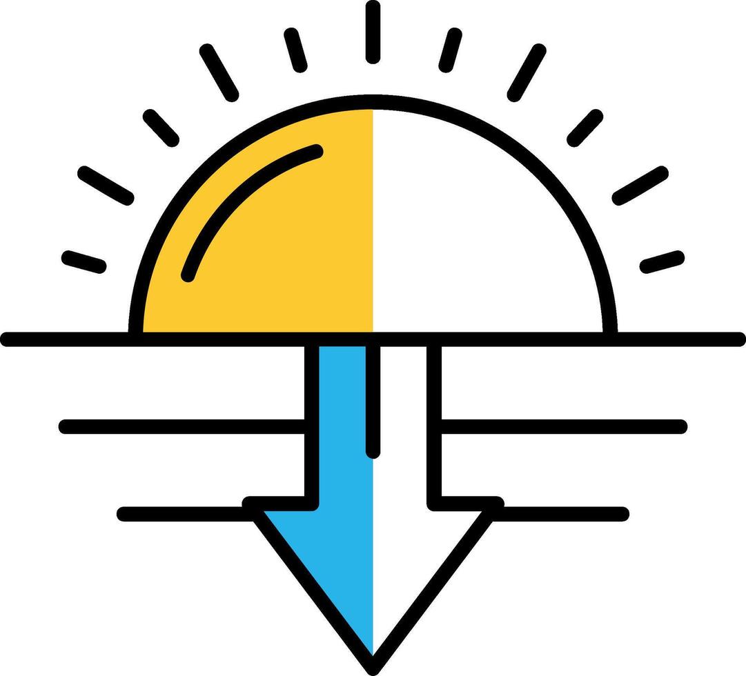 Sunset Filled Half Cut Icon vector