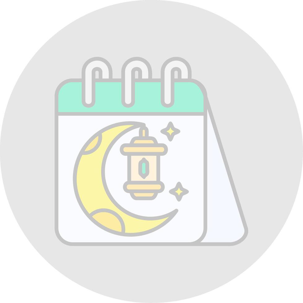 Calendar Line Filled Light Circle Icon vector