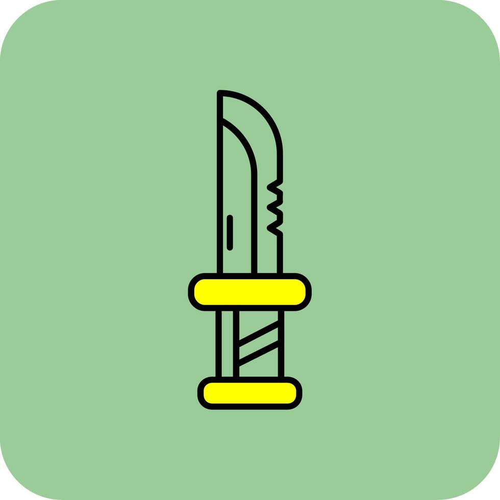 Dagger Filled Yellow Icon vector