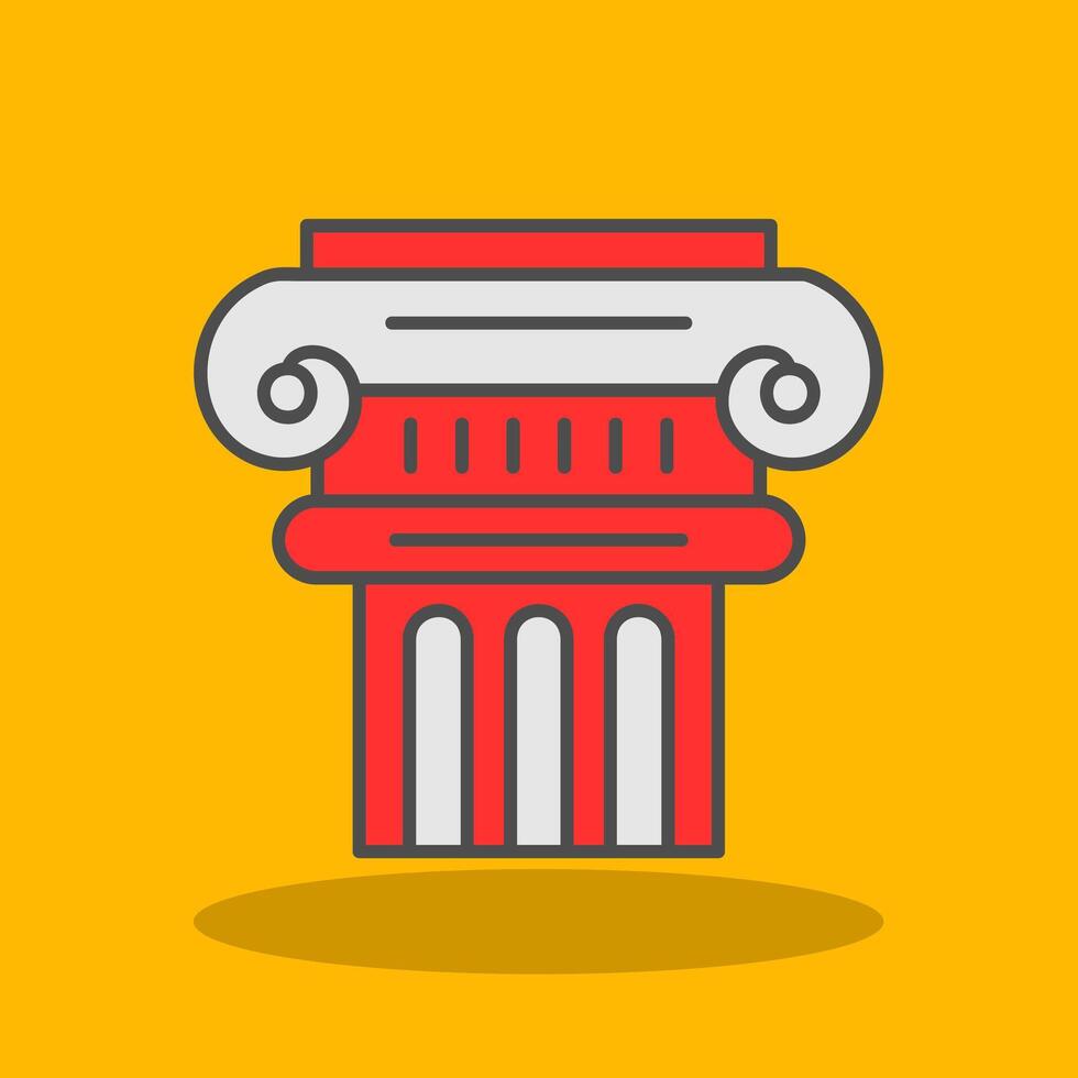 Pillar Filled Shadow Icon vector