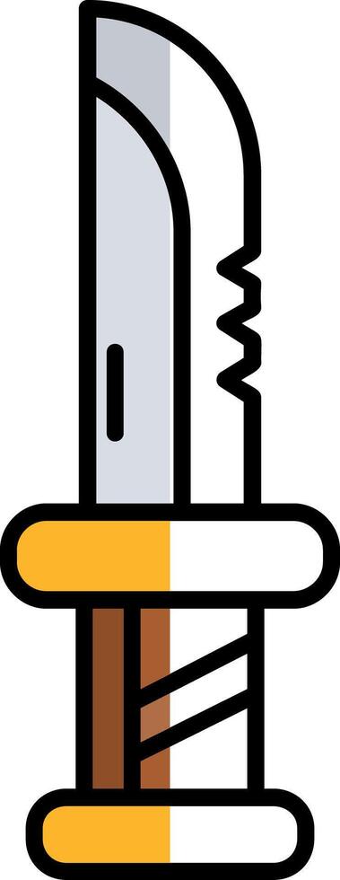 Dagger Filled Half Cut Icon vector