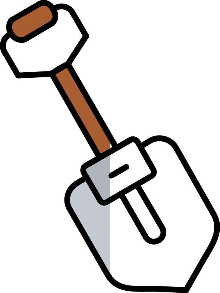 Shovel Filled Half Cut Icon vector