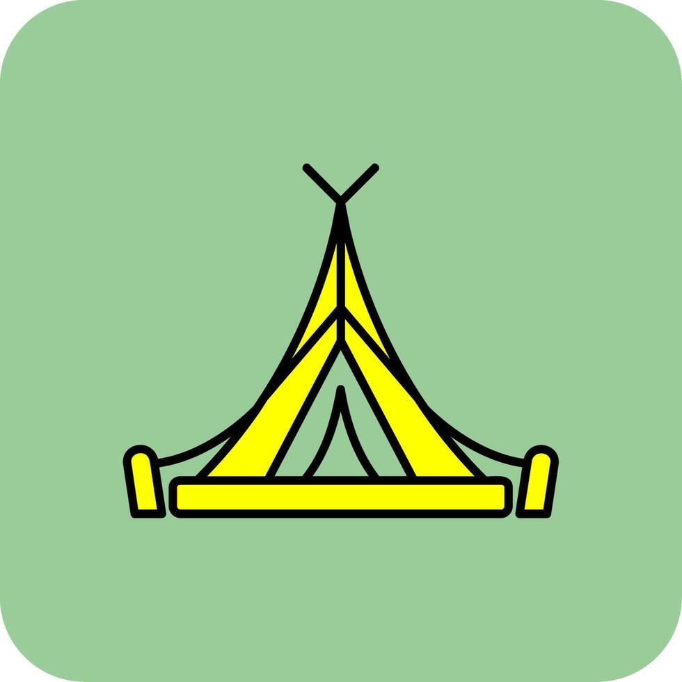 Tent Filled Yellow Icon vector