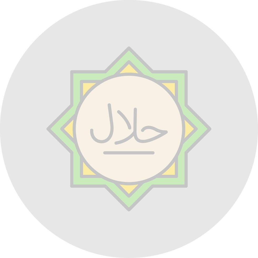 Halal Line Filled Light Circle Icon vector