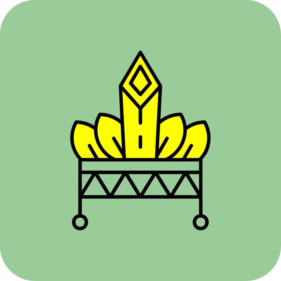 Hat Filled Yellow Icon vector