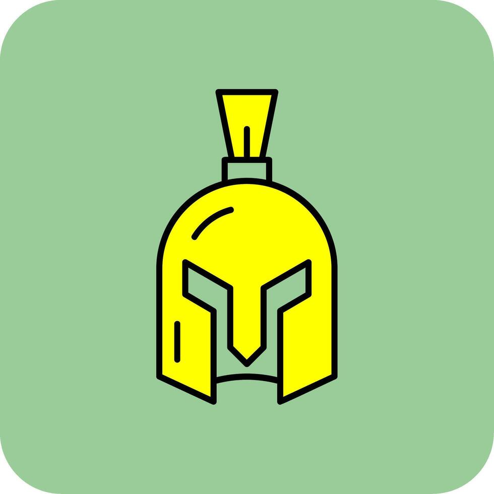 Helmet Filled Yellow Icon vector