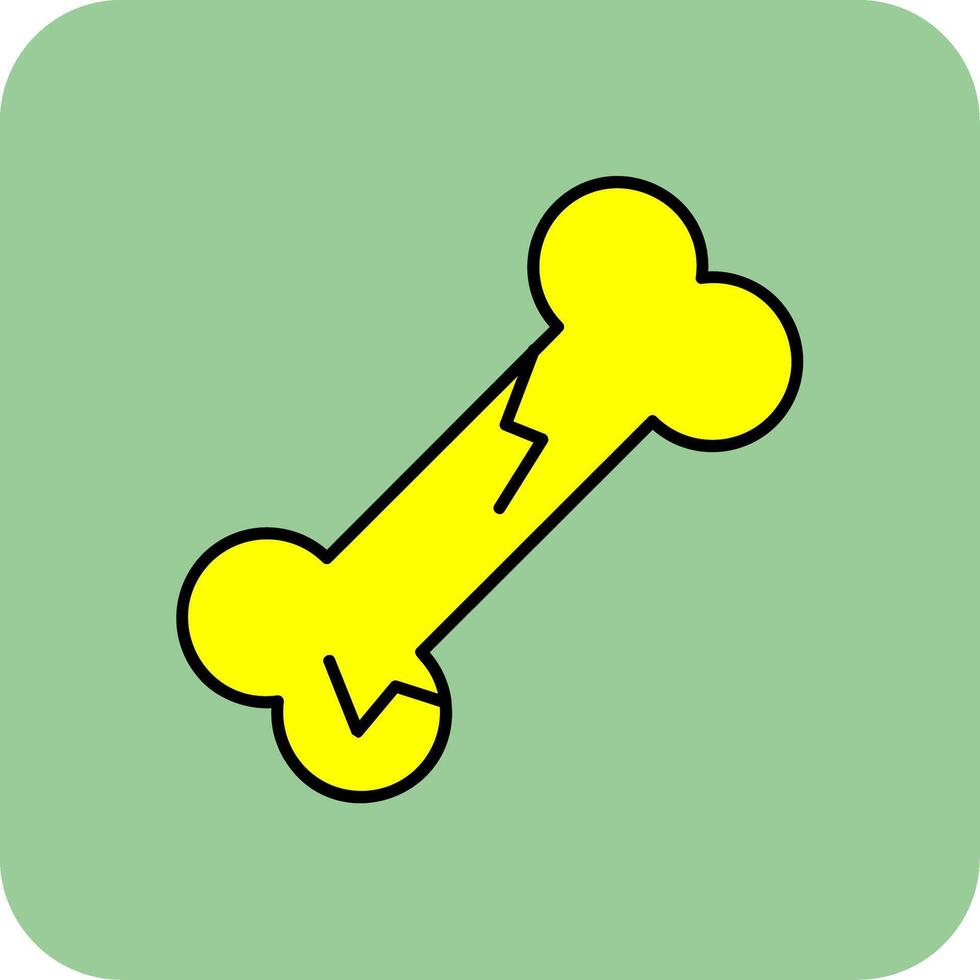 Bone Filled Yellow Icon vector