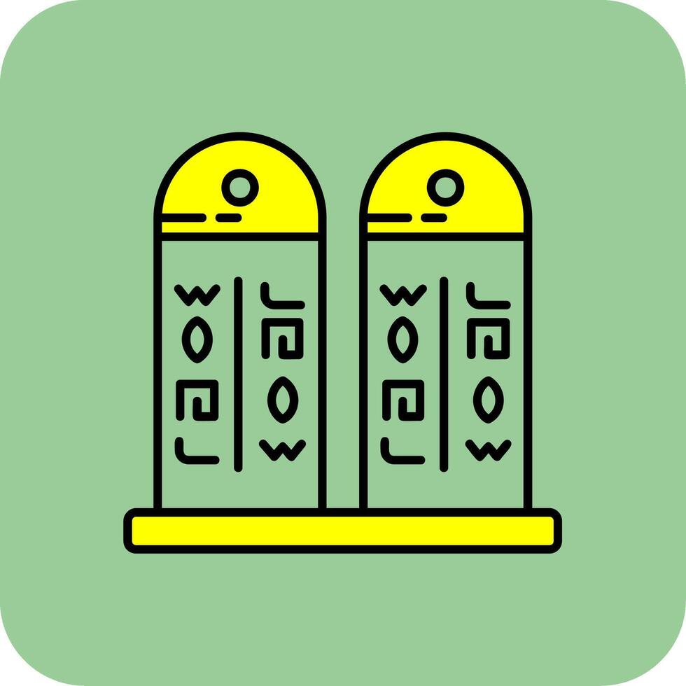Hieroglyph Filled Yellow Icon vector