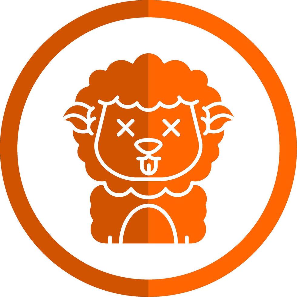 Dead Glyph Orange Circle Icon vector