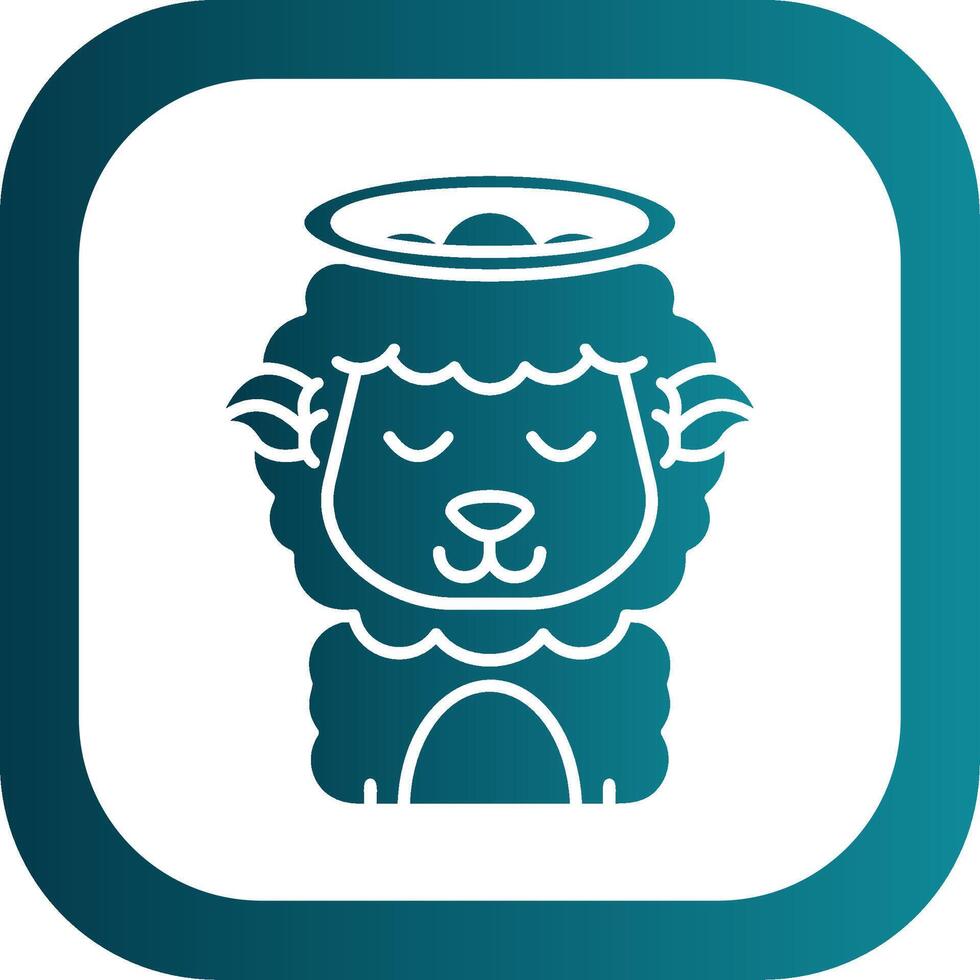 Angel Glyph Gradient Round Corner Icon vector