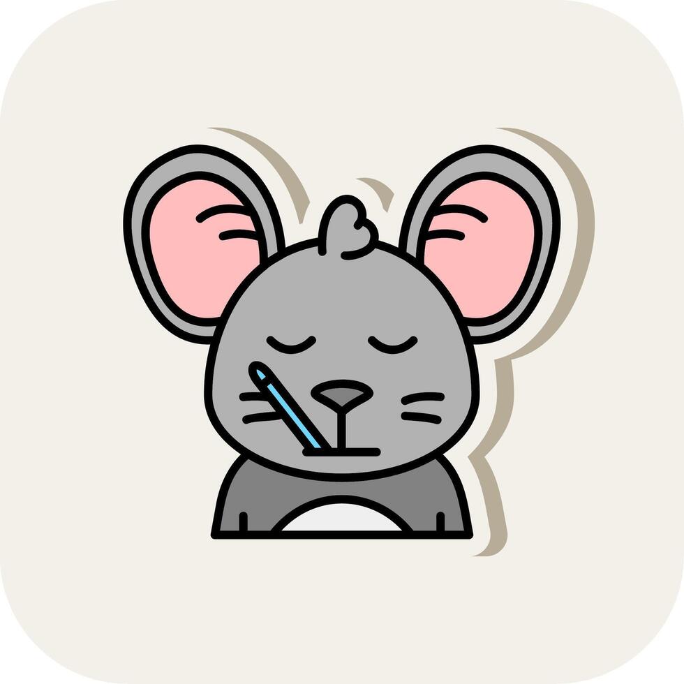 Sick Line Filled White Shadow Icon vector