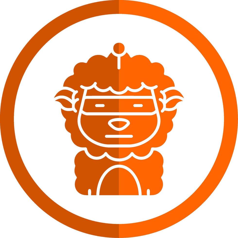 Robot Glyph Orange Circle Icon vector