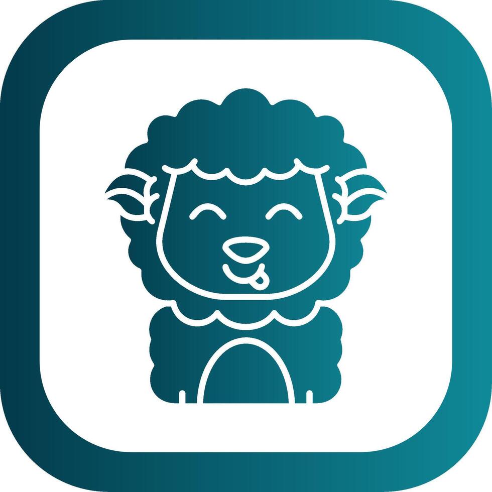 Tongue Glyph Gradient Round Corner Icon vector