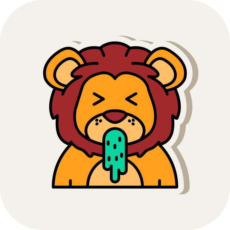 Vomit Line Filled White Shadow Icon vector