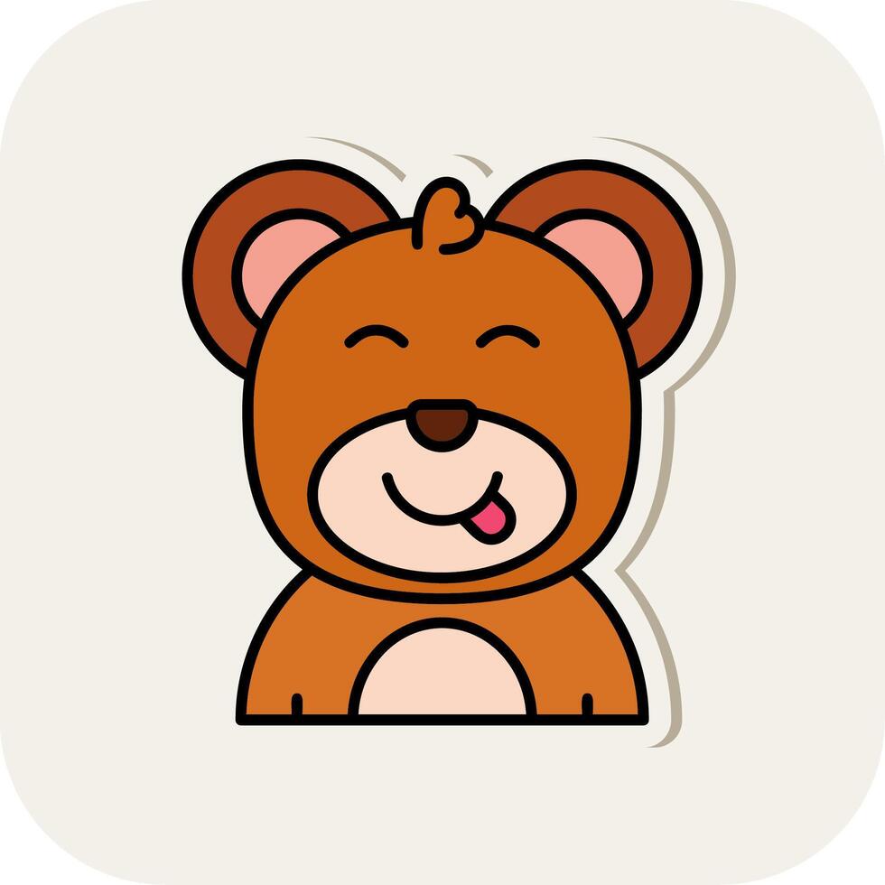 Tongue Line Filled White Shadow Icon vector