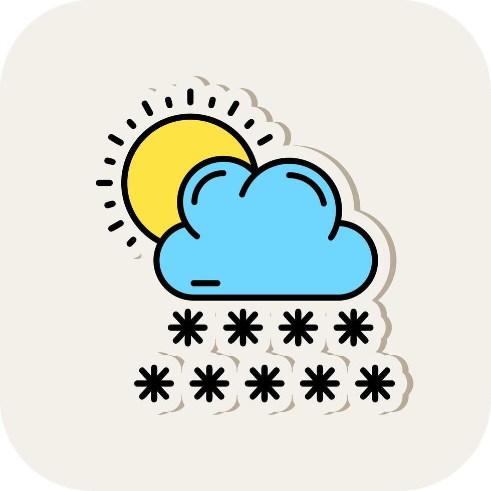 Snow Line Filled White Shadow Icon vector