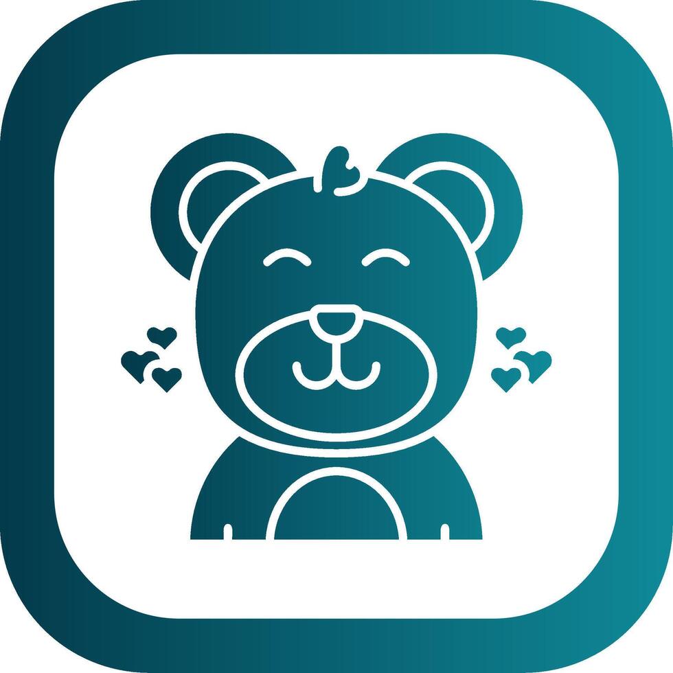 Love Glyph Gradient Round Corner Icon vector