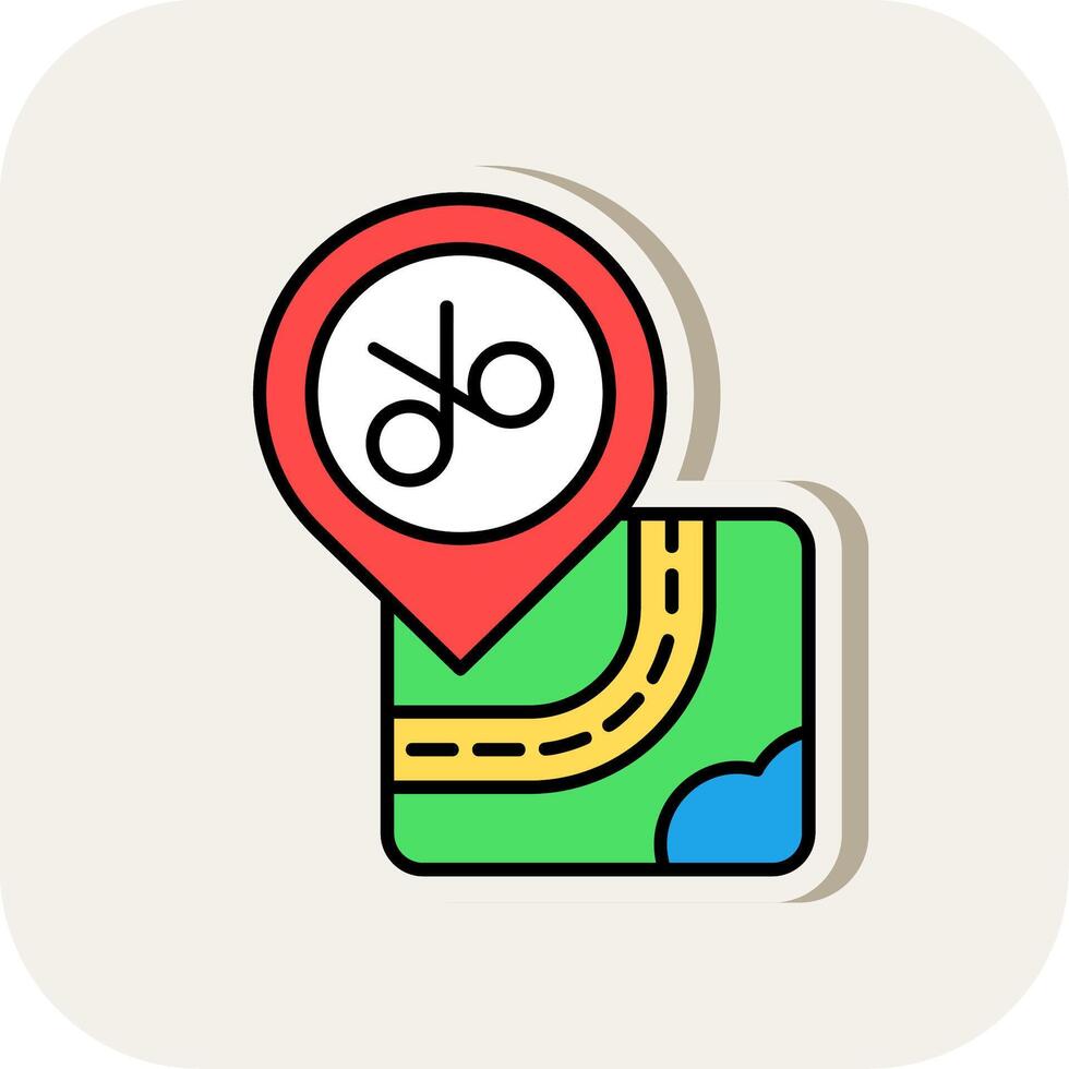Haircut Line Filled White Shadow Icon vector