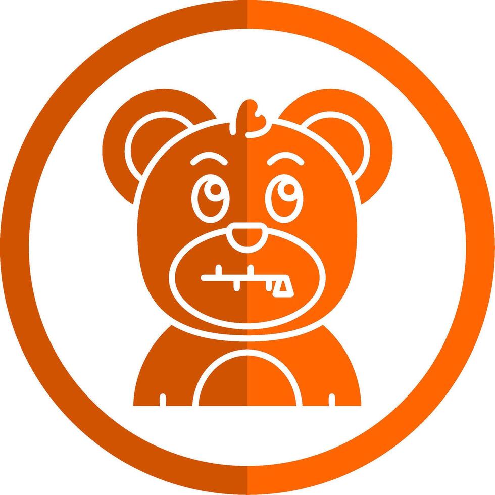 Zipped Glyph Orange Circle Icon vector