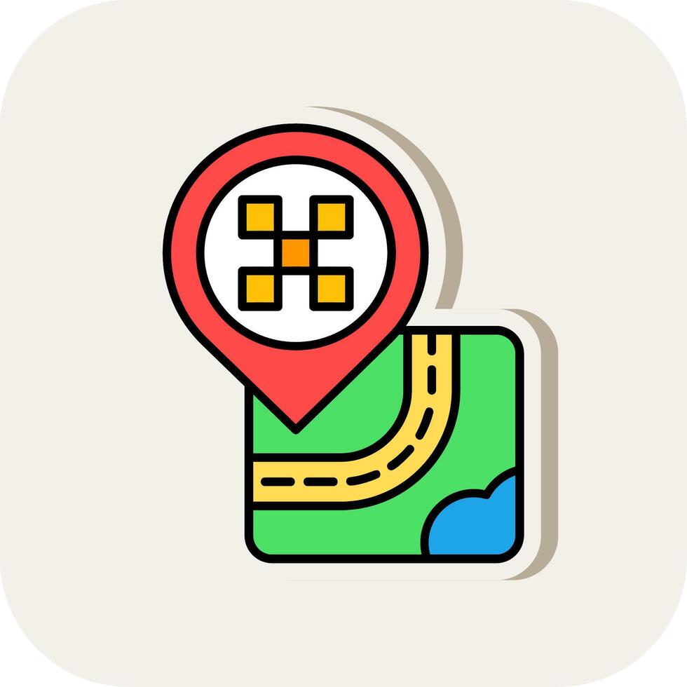Cab Line Filled White Shadow Icon vector