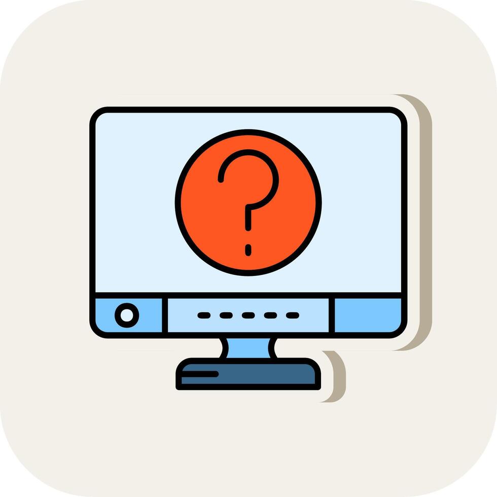 Question Line Filled White Shadow Icon vector