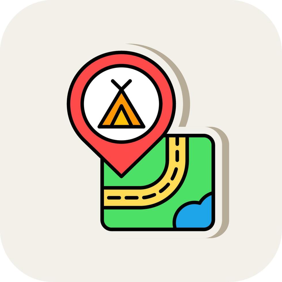 Caming Line Filled White Shadow Icon vector