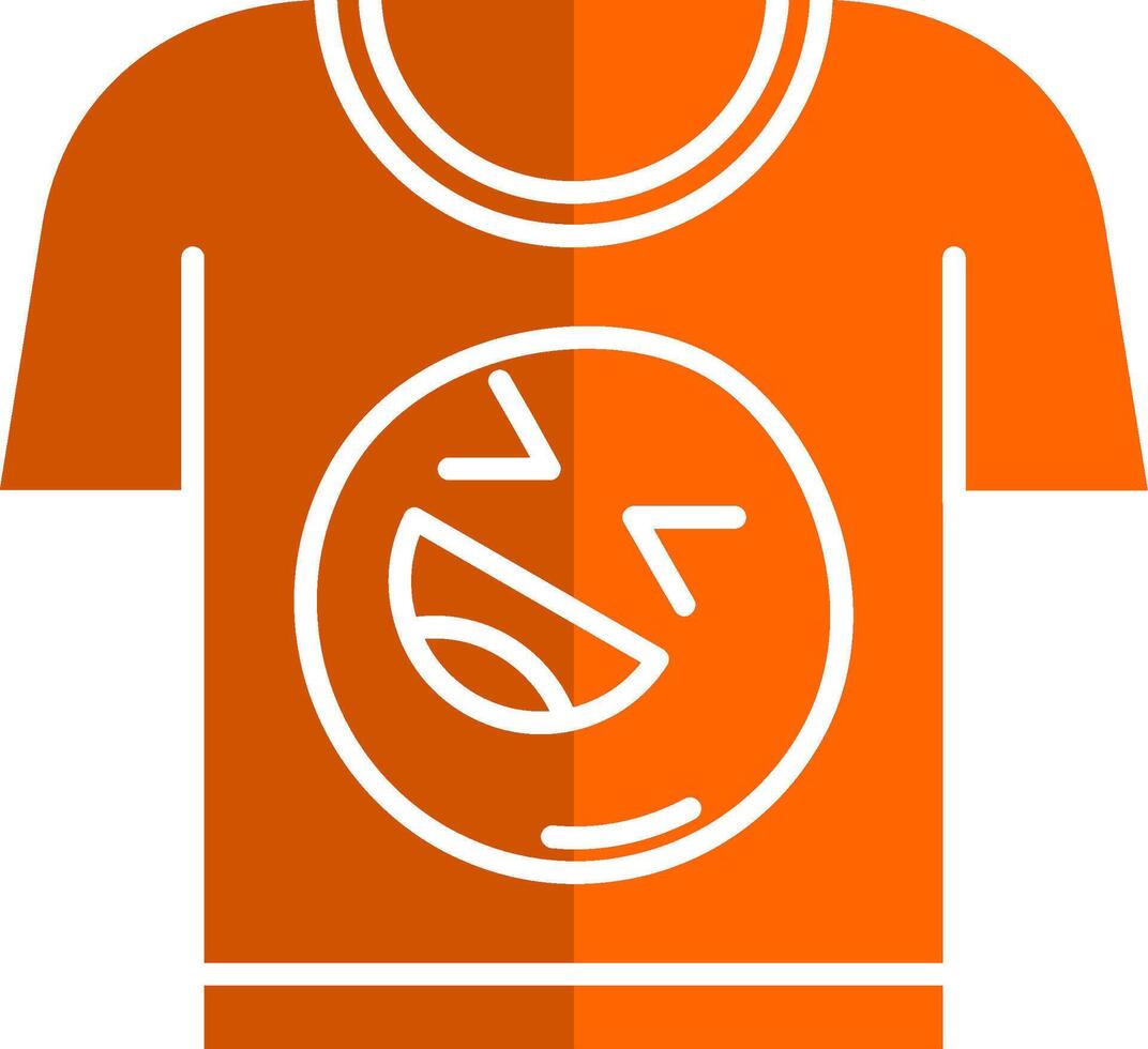 Tee Glyph Orange Circle Icon vector